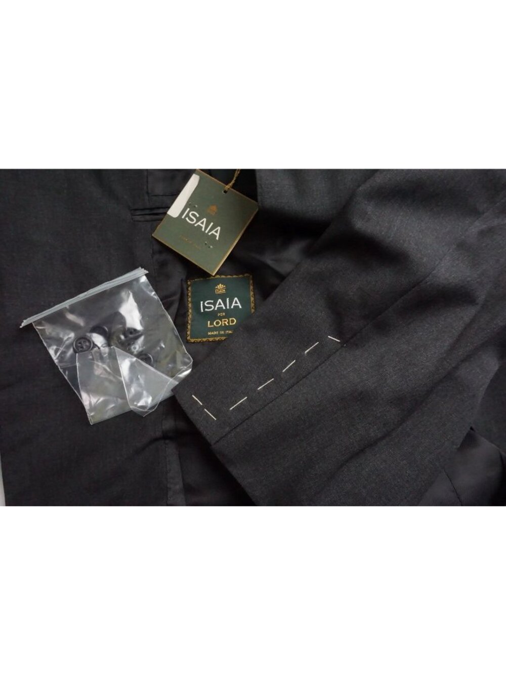 Isaia Patrizio Solid Gray 100% Wool 2 Pc Suit Jacket Pants Sz 44R US 54 EU NEW